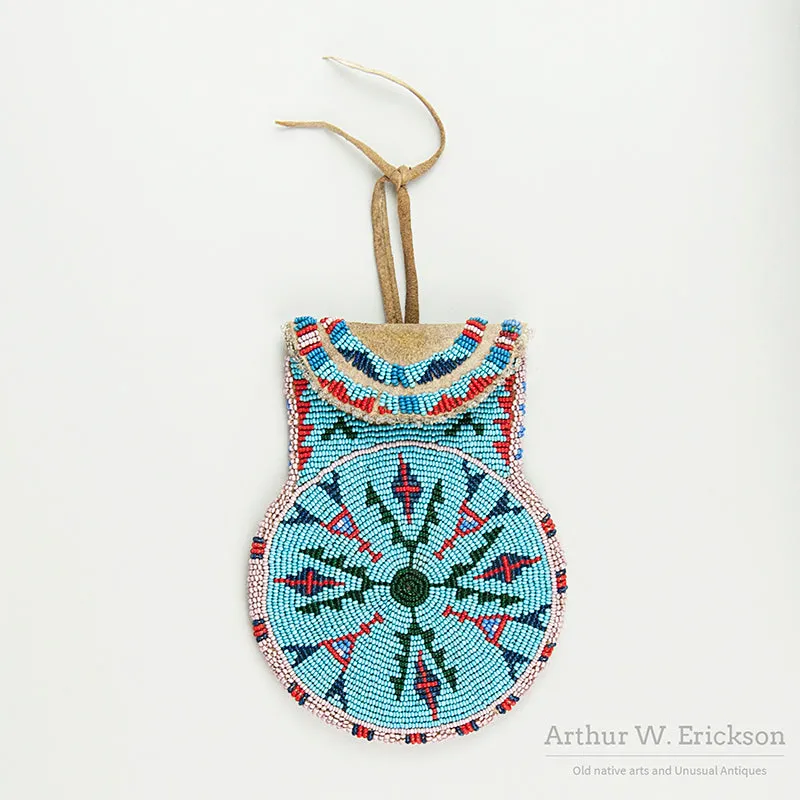Plains Beaded Round Bag With Flap
