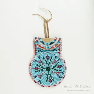 Plains Beaded Round Bag With Flap