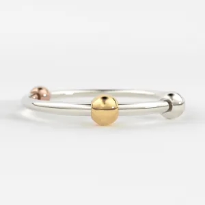 Playful Bead Stacking Ring / 14k Gold Spinning Ring / Anxiety Ring / Dainty Gold Ring / Thin Stacking Ring / Tiny Gold Ring / Abacus Ring