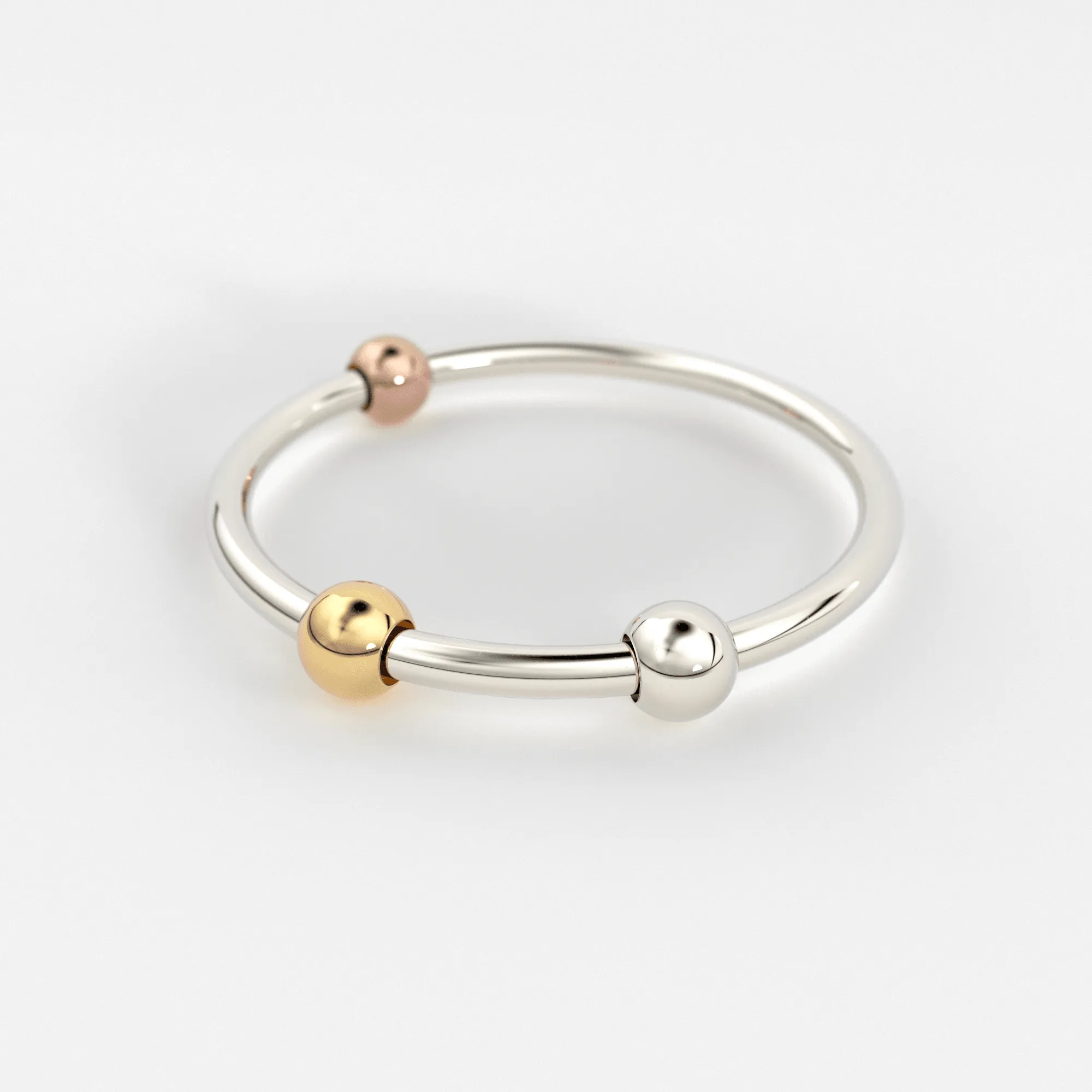 Playful Bead Stacking Ring / 14k Gold Spinning Ring / Anxiety Ring / Dainty Gold Ring / Thin Stacking Ring / Tiny Gold Ring / Abacus Ring