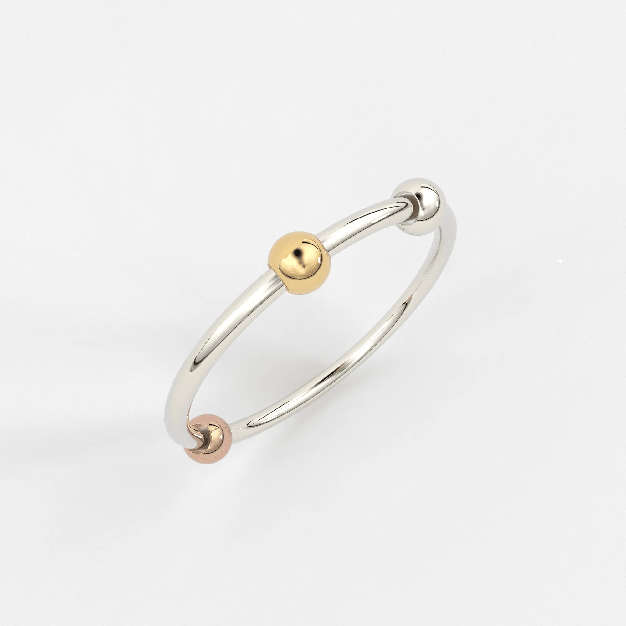 Playful Bead Stacking Ring / 14k Gold Spinning Ring / Anxiety Ring / Dainty Gold Ring / Thin Stacking Ring / Tiny Gold Ring / Abacus Ring