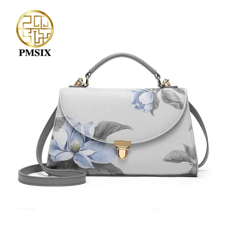 PMSIX Fashion Women's Shoulder Bags Simple Ladies' Small Handbag Floral Printing Crossbody Bag Vintage Hasp Messenger Bag 2020