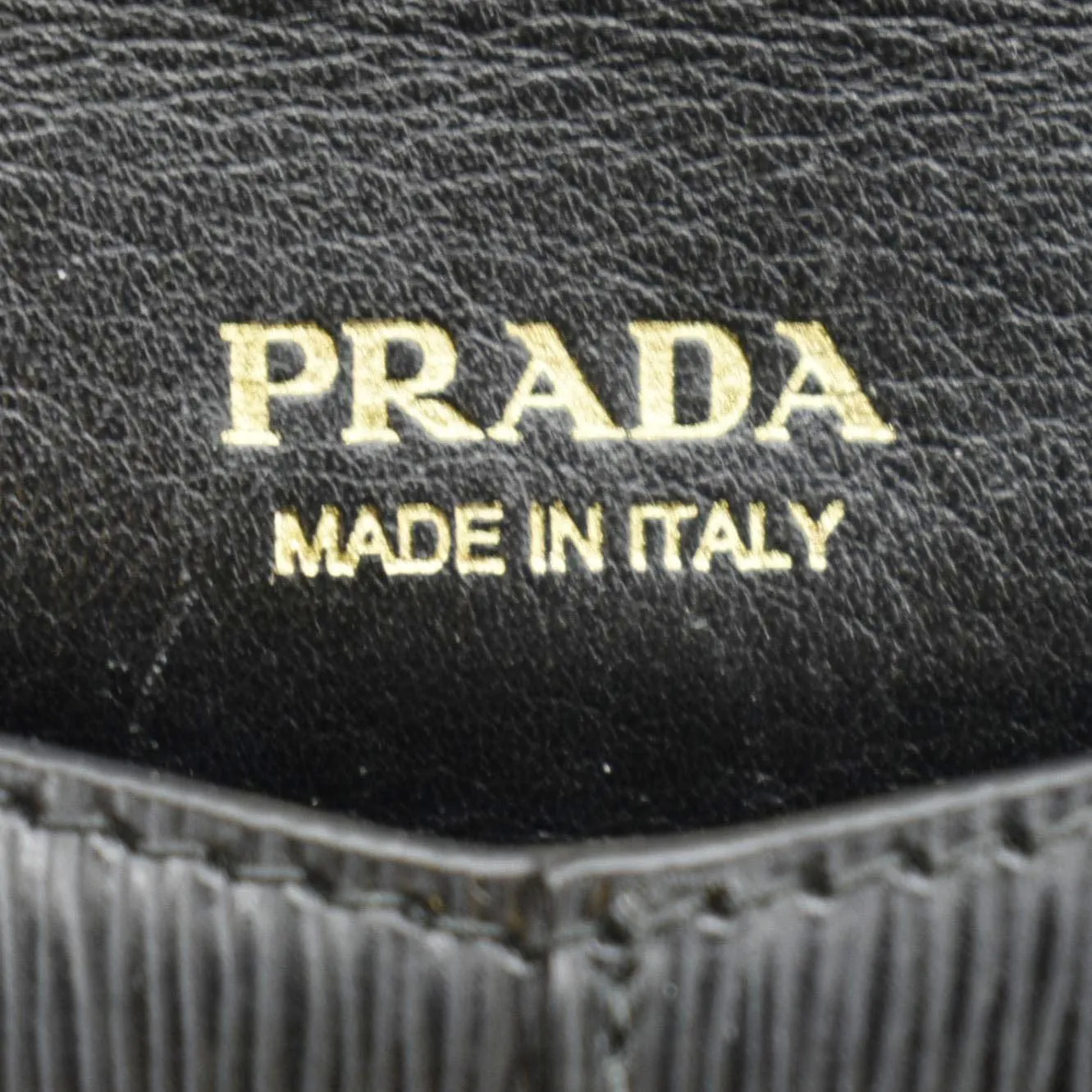PRADA  Envelope Vitello Leather Wallet Black