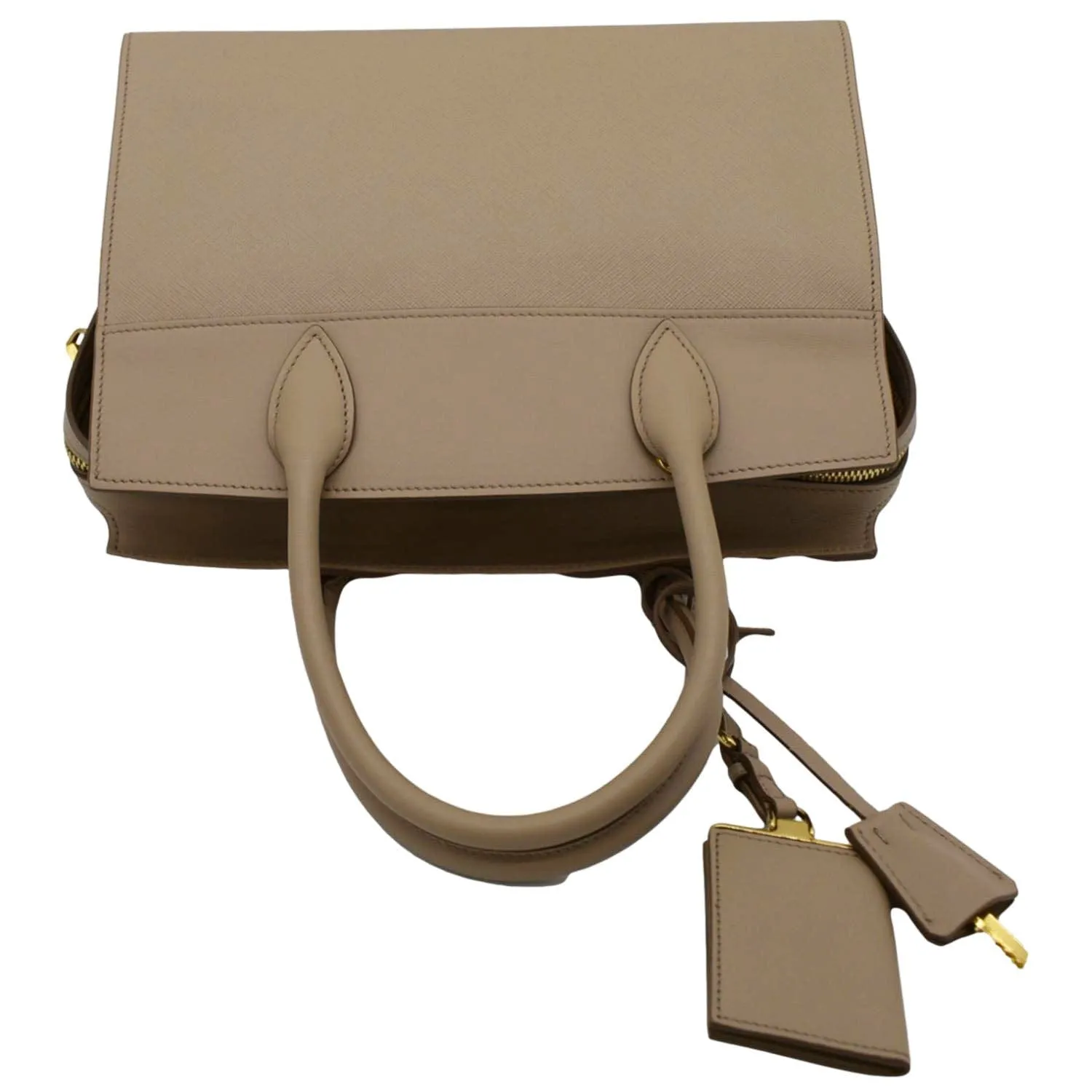 PRADA Esplanade Medium Saffiano Leather Shoulder Bag Beige