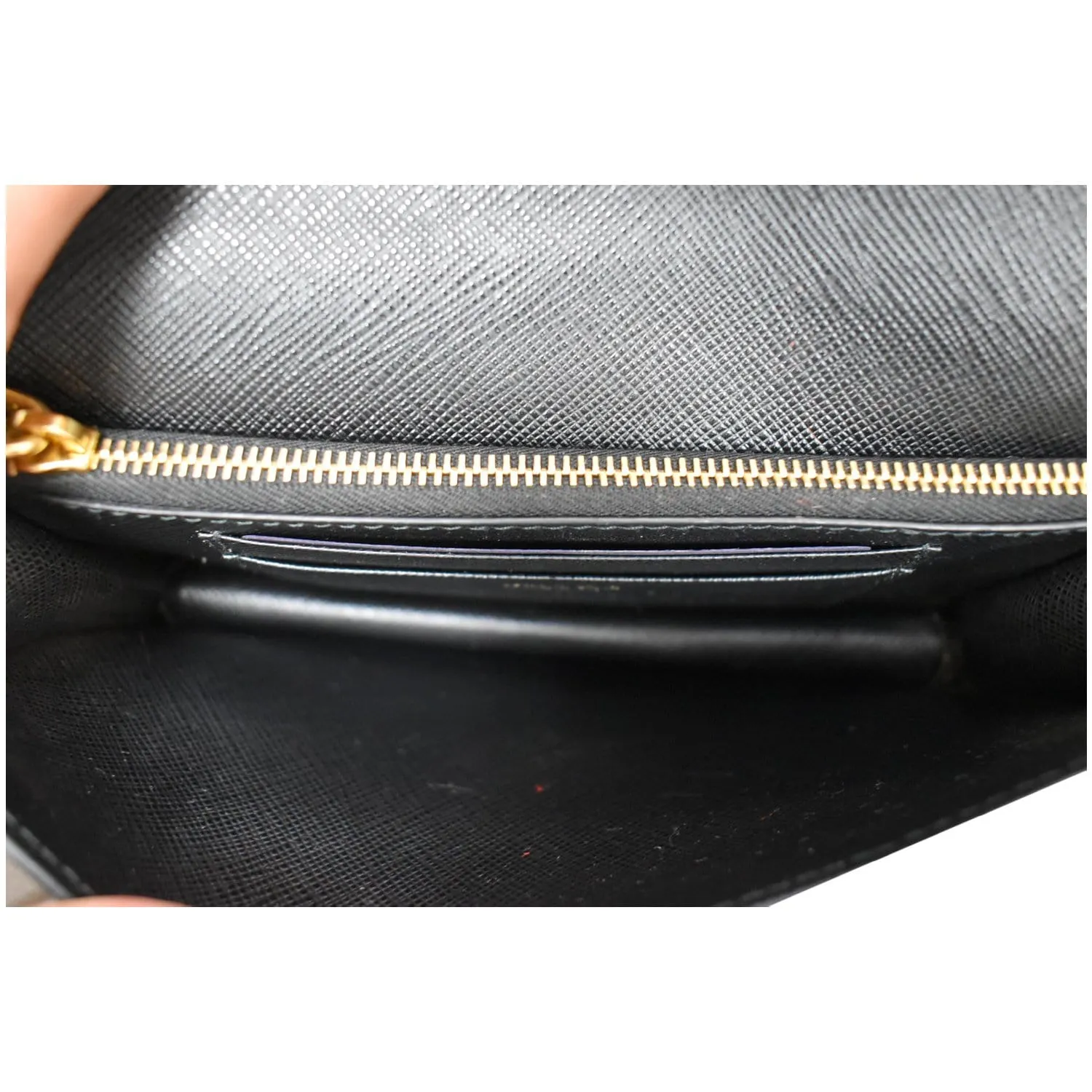 PRADA Mini Saffiano Leather Chain Shoulder Bag Black
