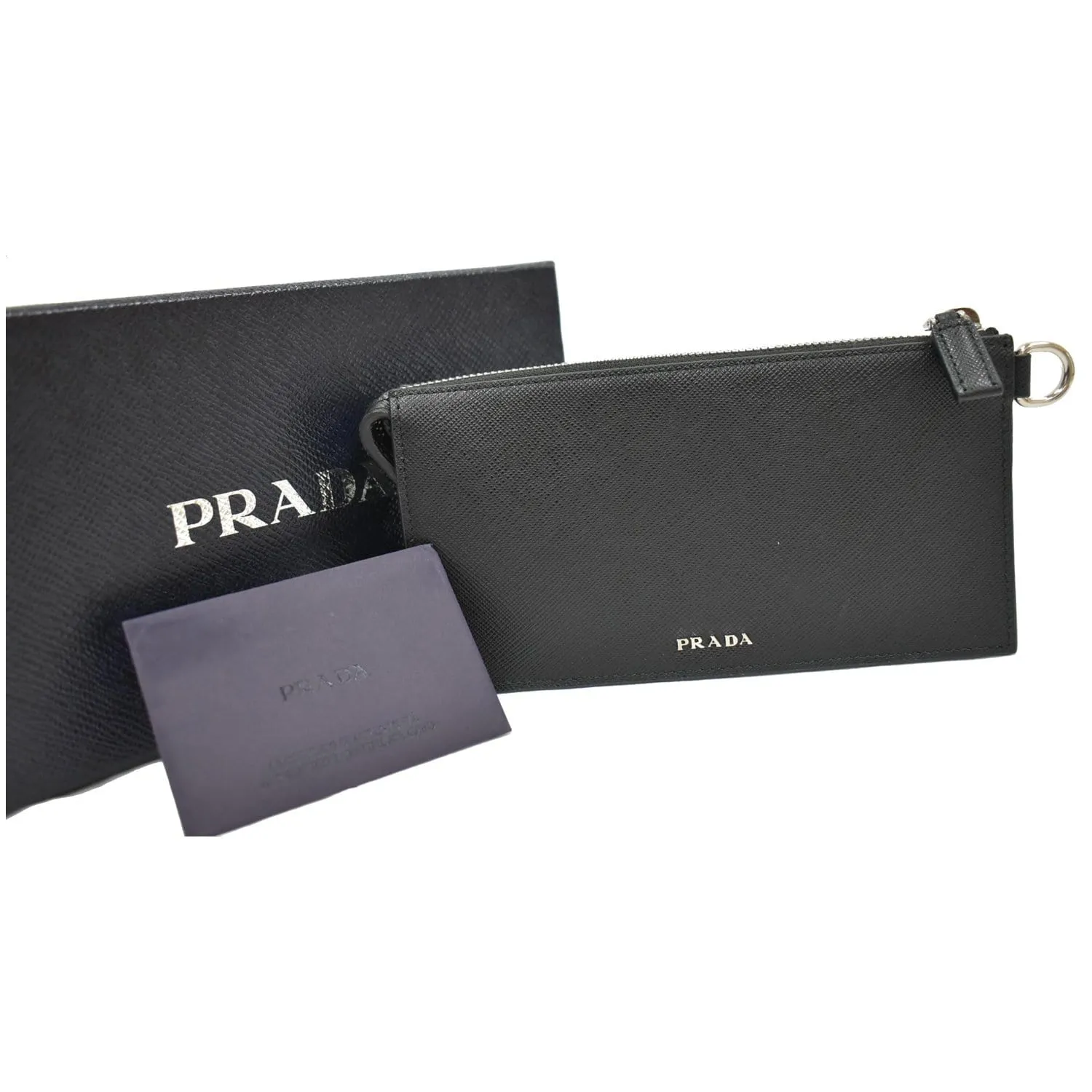 PRADA Saffiano Leather Phone Pouch Bag Black - 10% OFF
