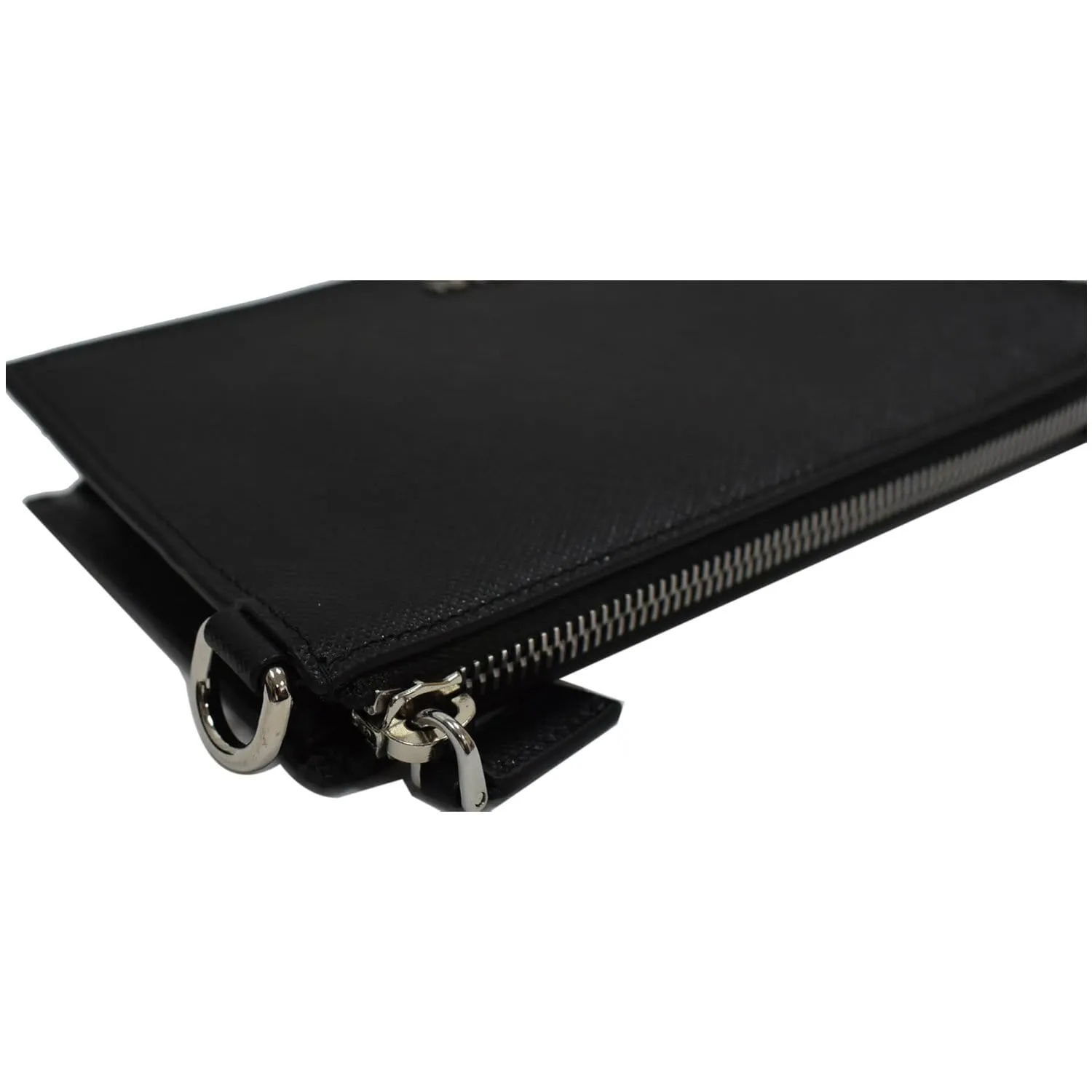 PRADA Saffiano Leather Phone Pouch Bag Black - 10% OFF