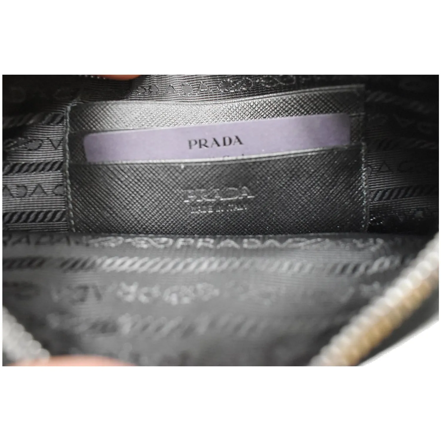 PRADA Saffiano Leather Phone Pouch Bag Black - 10% OFF
