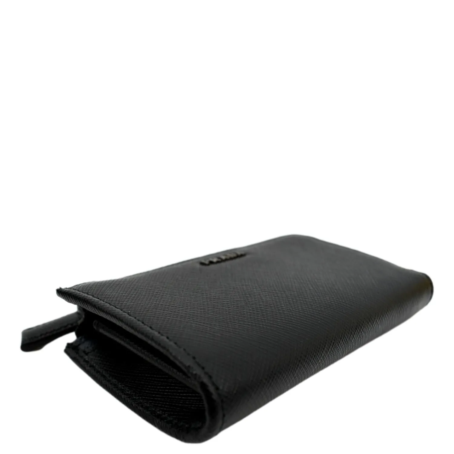 PRADA Saffiano Leather Zip Pouch Black
