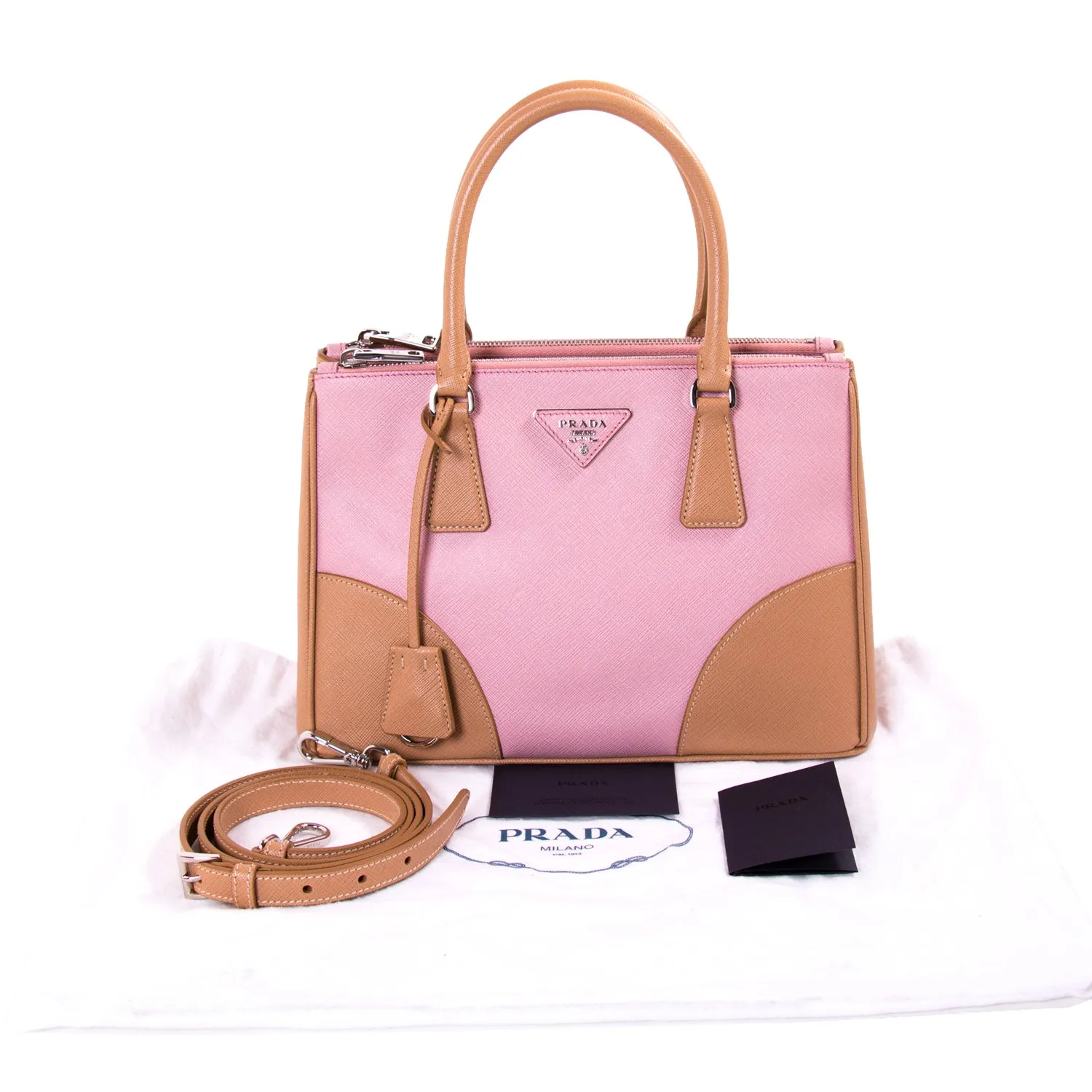 Prada Saffiano Lux Galleria Double Zip Tote