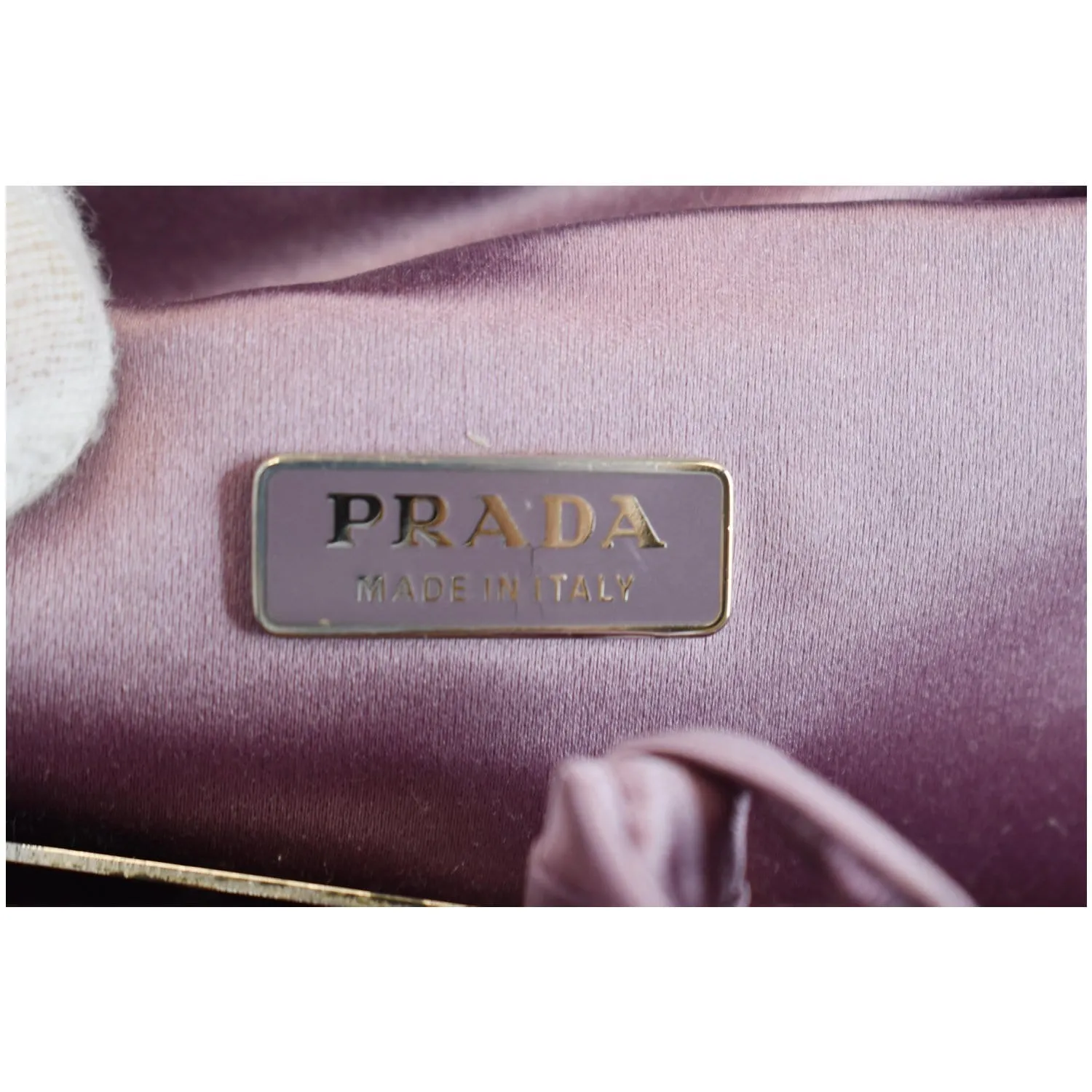 PRADA Sera Lizard Skin Satchel Bag Purple