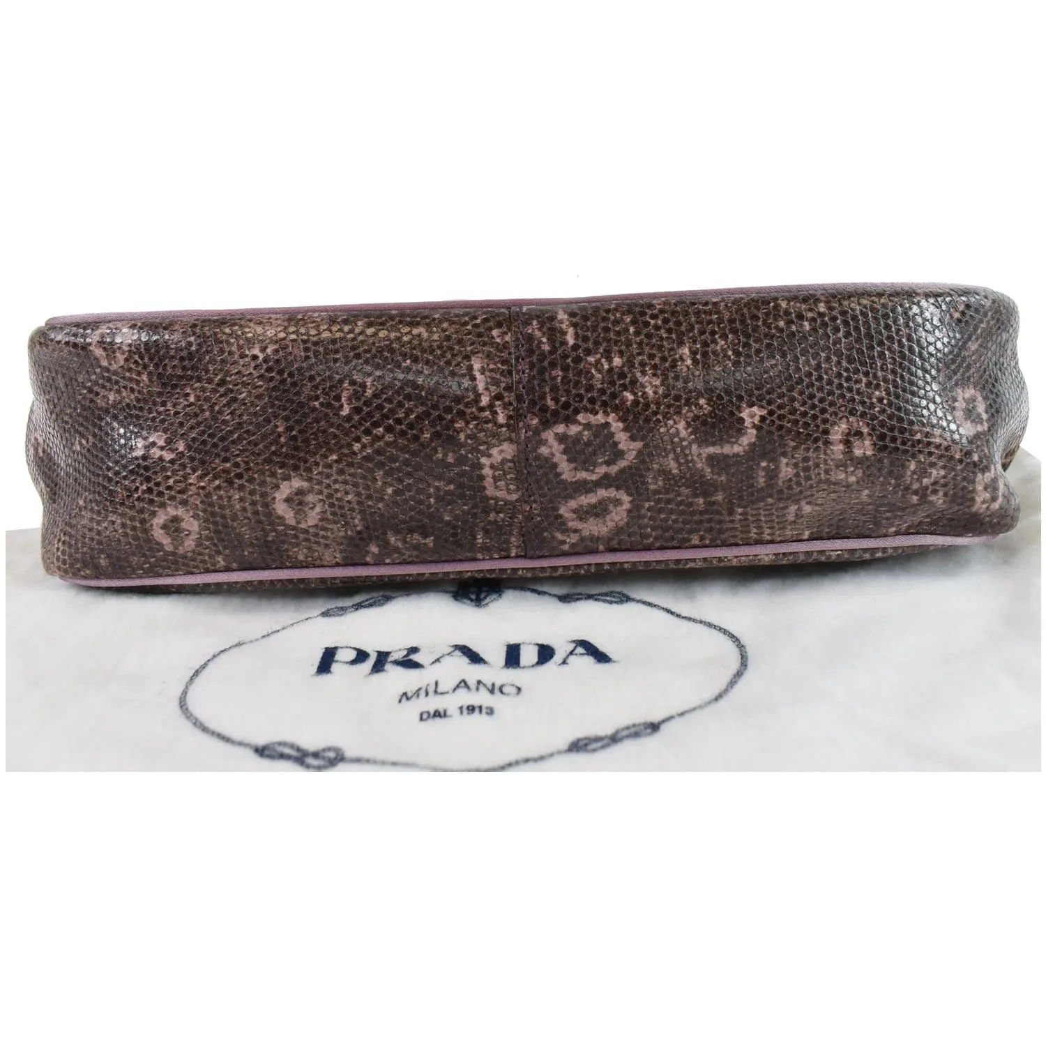 PRADA Sera Lizard Skin Satchel Bag Purple