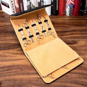 Premium JP Leather Scissor Case: 10 Piece Scissor Protector