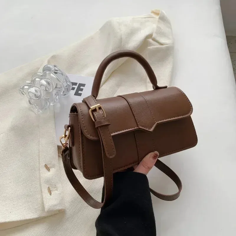 PU Leather Vintage Crossbody Underarm Satchel Women Handbag