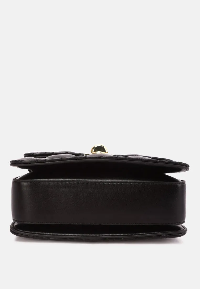 Quilted Metallic Buckle Clutch Bag By Ruw