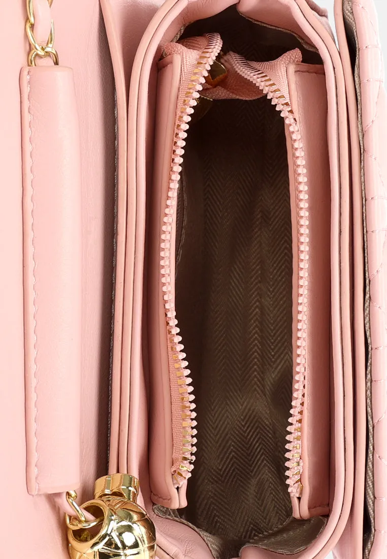 Quilted Metallic Buckle Clutch Bag By Ruw