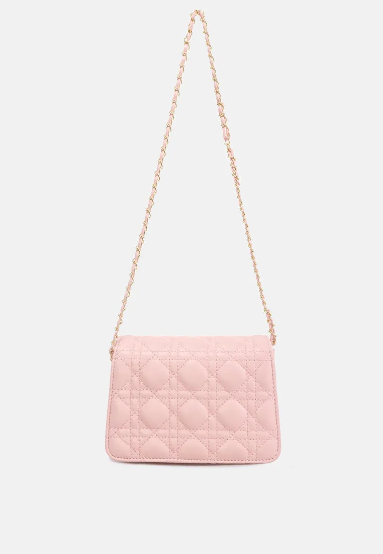 Quilted Metallic Buckle Clutch Bag By Ruw