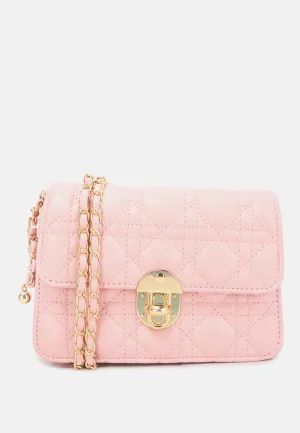 Quilted Metallic Buckle Clutch Bag By Ruw