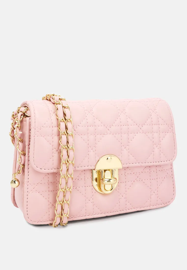 Quilted Metallic Buckle Clutch Bag By Ruw