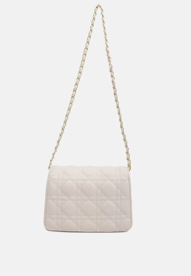 Quilted Metallic Buckle Clutch Bag By Ruw