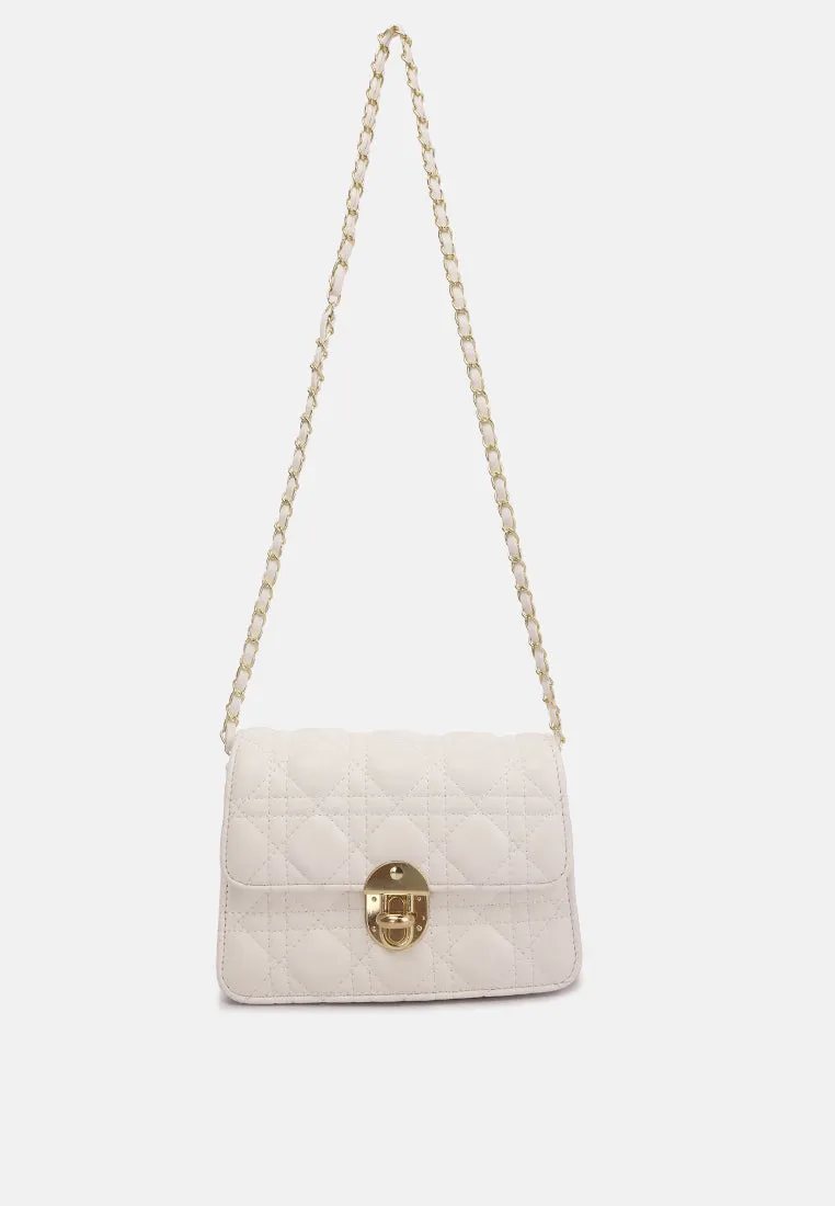 Quilted Metallic Buckle Clutch Bag By Ruw
