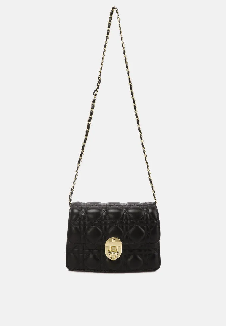 Quilted Metallic Buckle Clutch Bag By Ruw