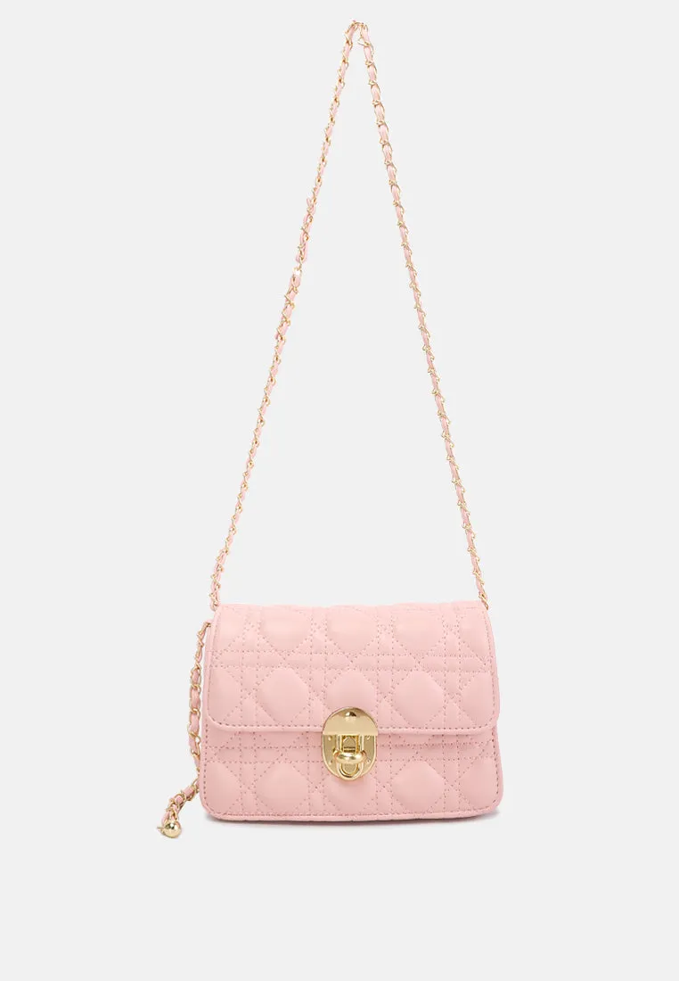 Quilted Metallic Buckle Clutch Bag By Ruw