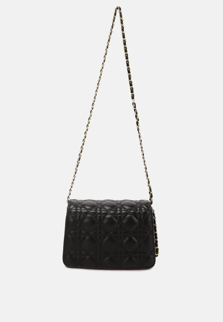 Quilted Metallic Buckle Clutch Bag By Ruw