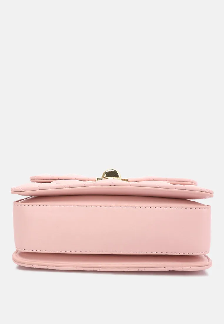 Quilted Metallic Buckle Clutch Bag By Ruw
