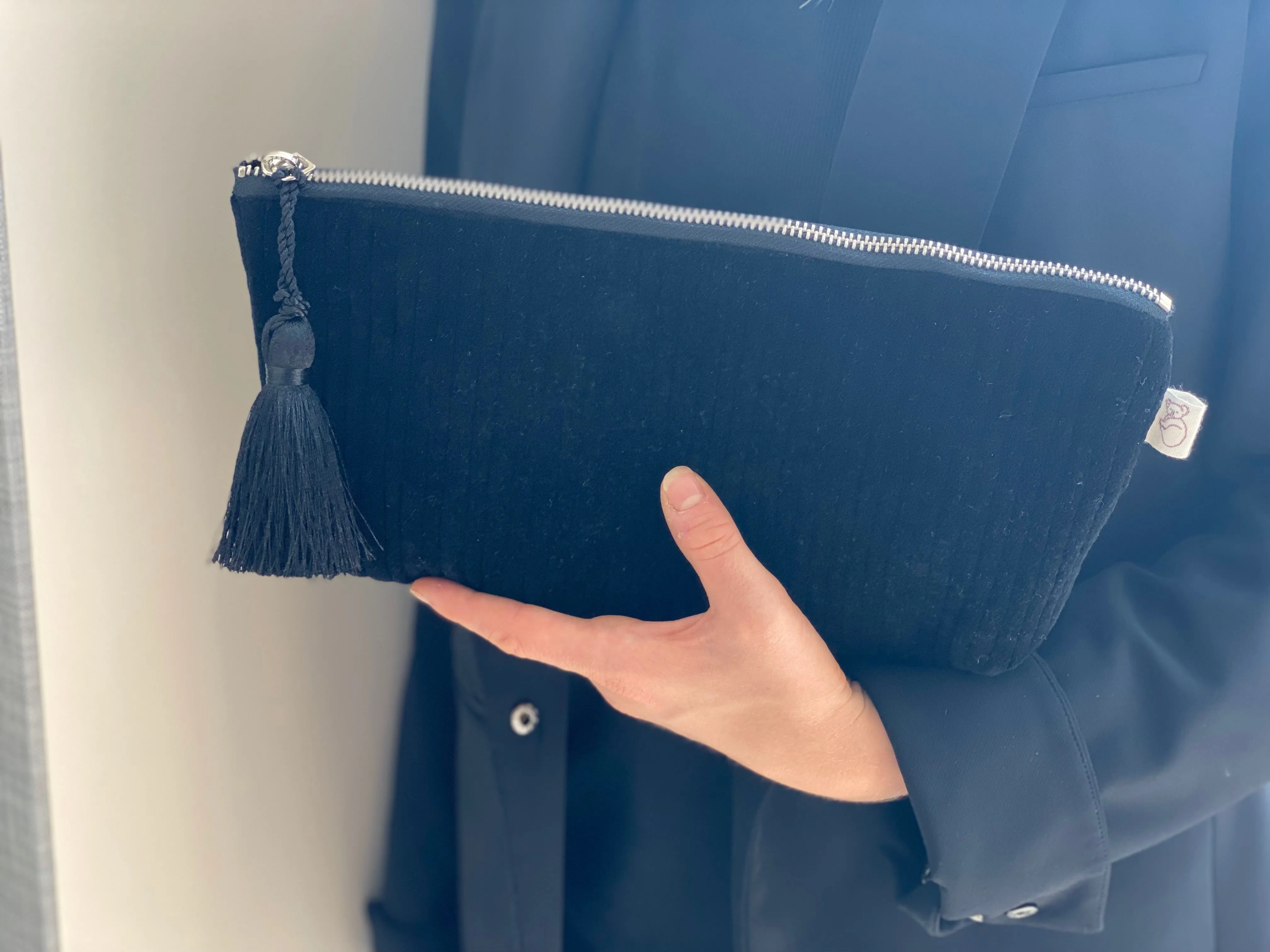 Quilted Velvet Hold Me Clutch - Black