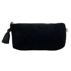 Quilted Velvet Hold Me Clutch - Black