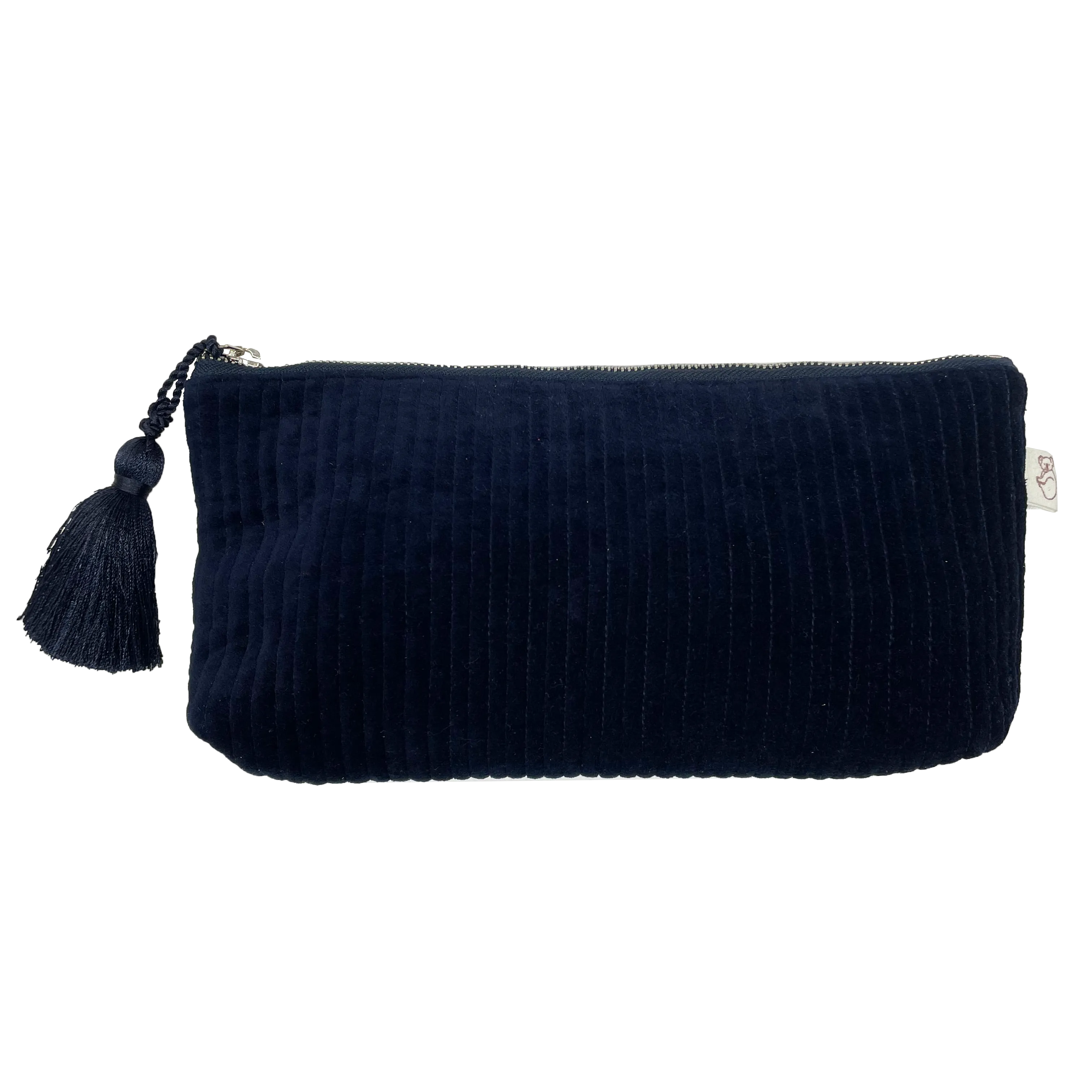 Quilted Velvet Hold Me Clutch - Navy
