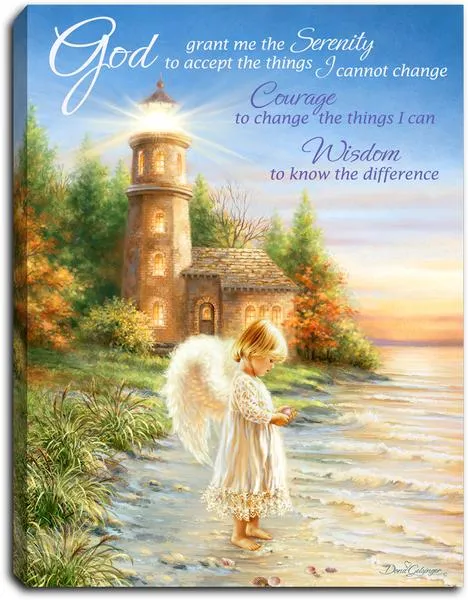 "Serenity Angel" Lighted Mini Tabletop Canvas 8"x6"
