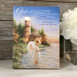"Serenity Angel" Lighted Mini Tabletop Canvas 8"x6"