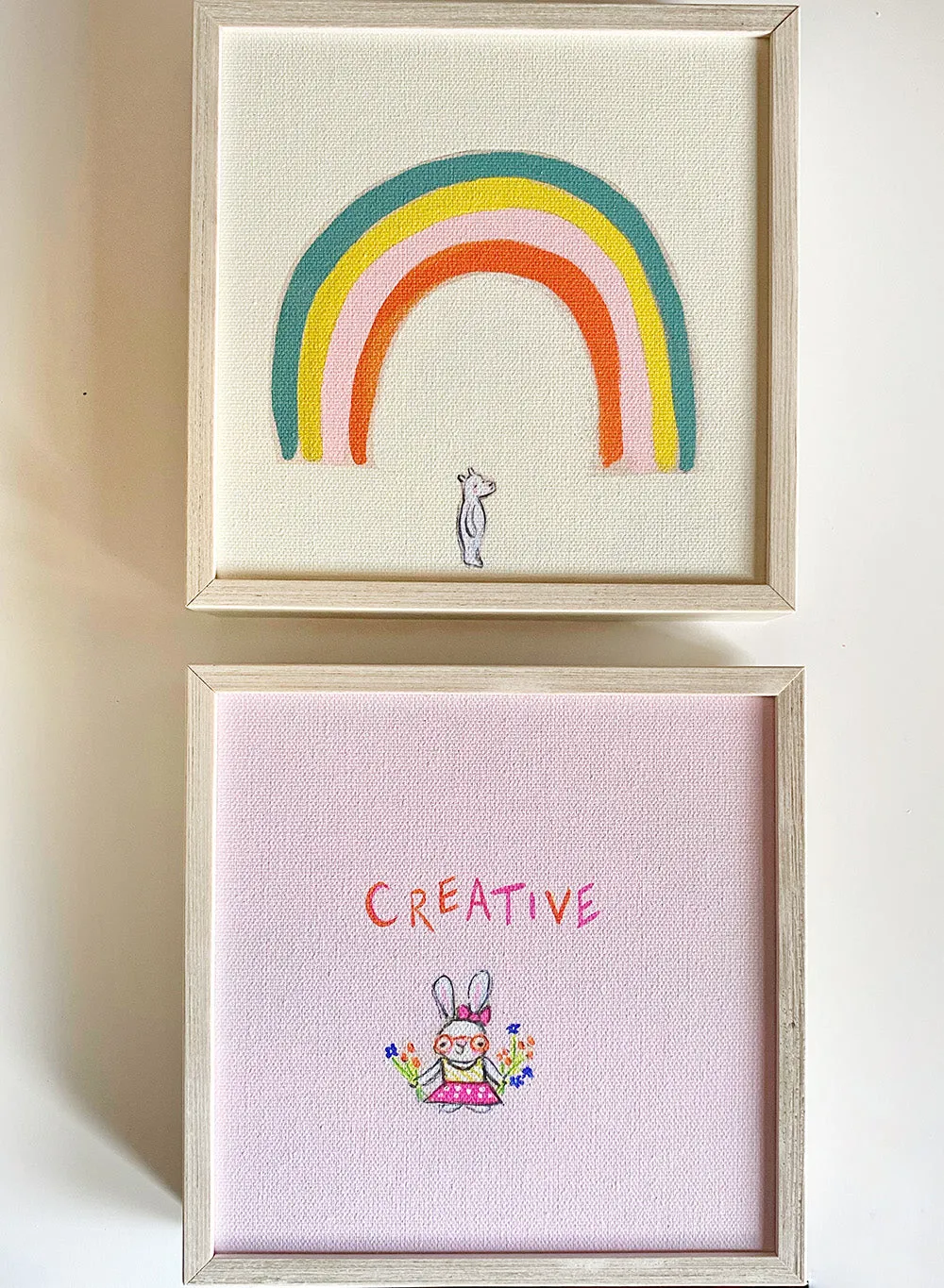 Rainbow Bear | mini framed canvas reproduction