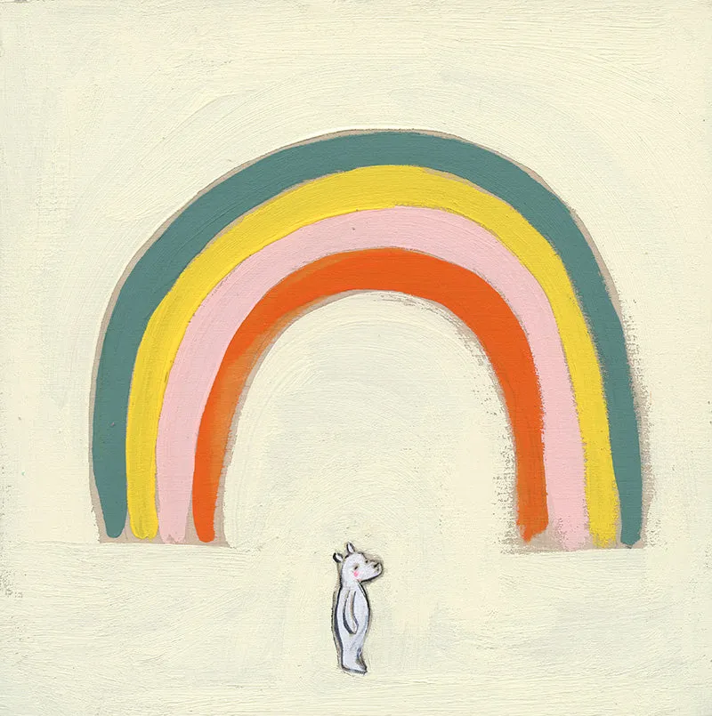 Rainbow Bear | mini framed canvas reproduction