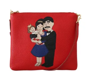 Red Leather #dgfamily Messenger Purse