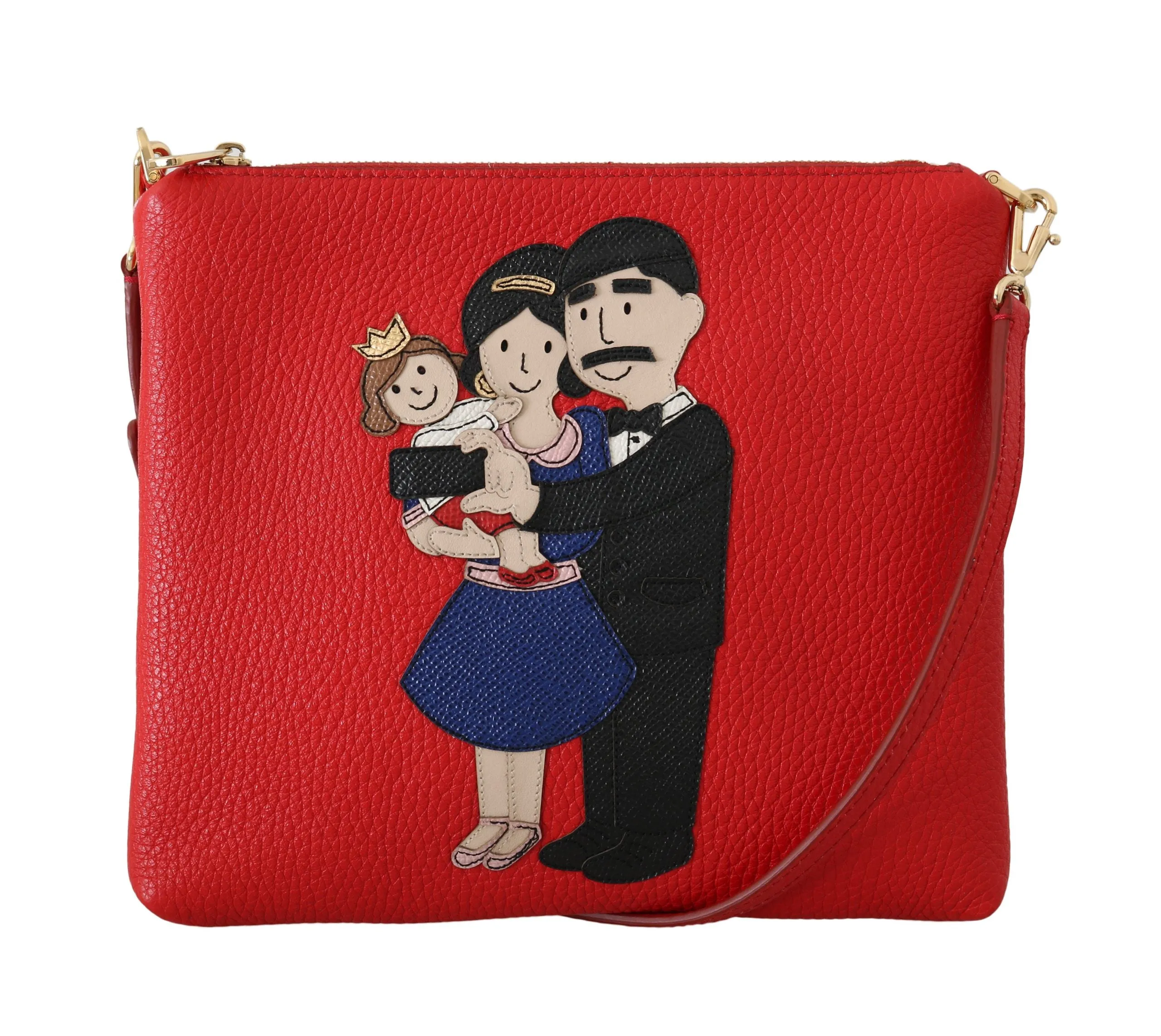 Red Leather #dgfamily Messenger Purse
