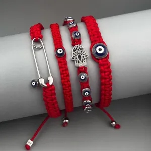 Red Silver Plyester Combination