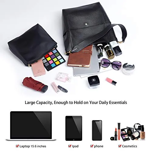 RFID Genuine Soft Leather Designer Handbags Womens Bucket Tote Purses Crossbody Shoulder Bag