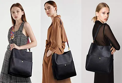 RFID Genuine Soft Leather Designer Handbags Womens Bucket Tote Purses Crossbody Shoulder Bag
