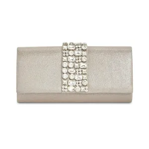 Rhinestone Metallic Clutch