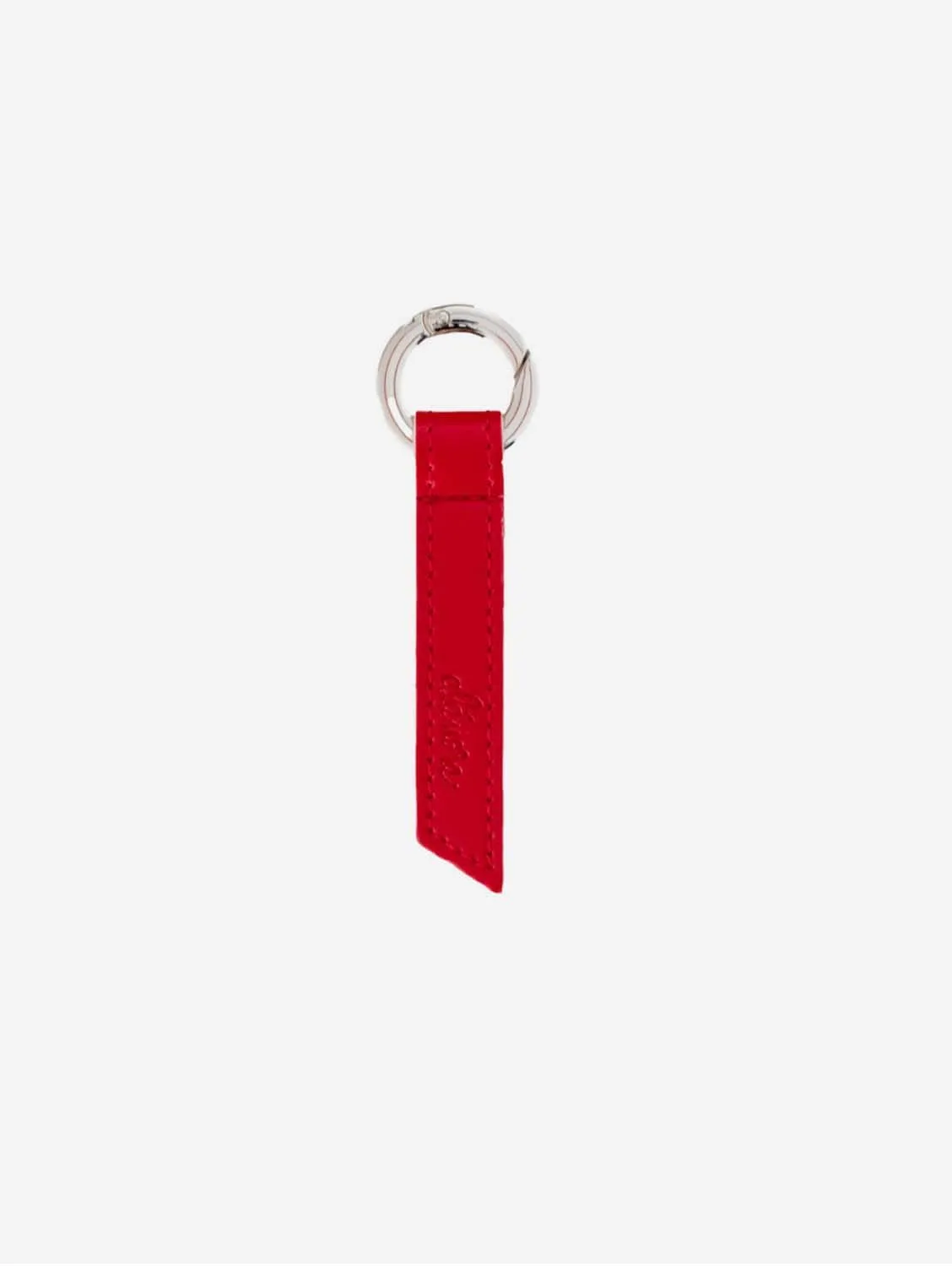 Ribbon Vegan Apple Leather Key Ring | Red & Nude