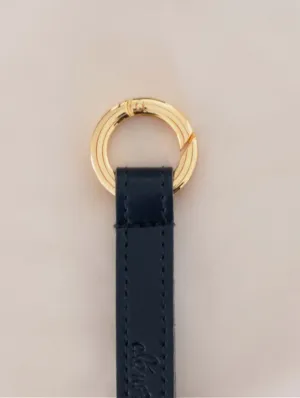 Ribbon Vegan Apple Leather Key Ring | Red & Nude