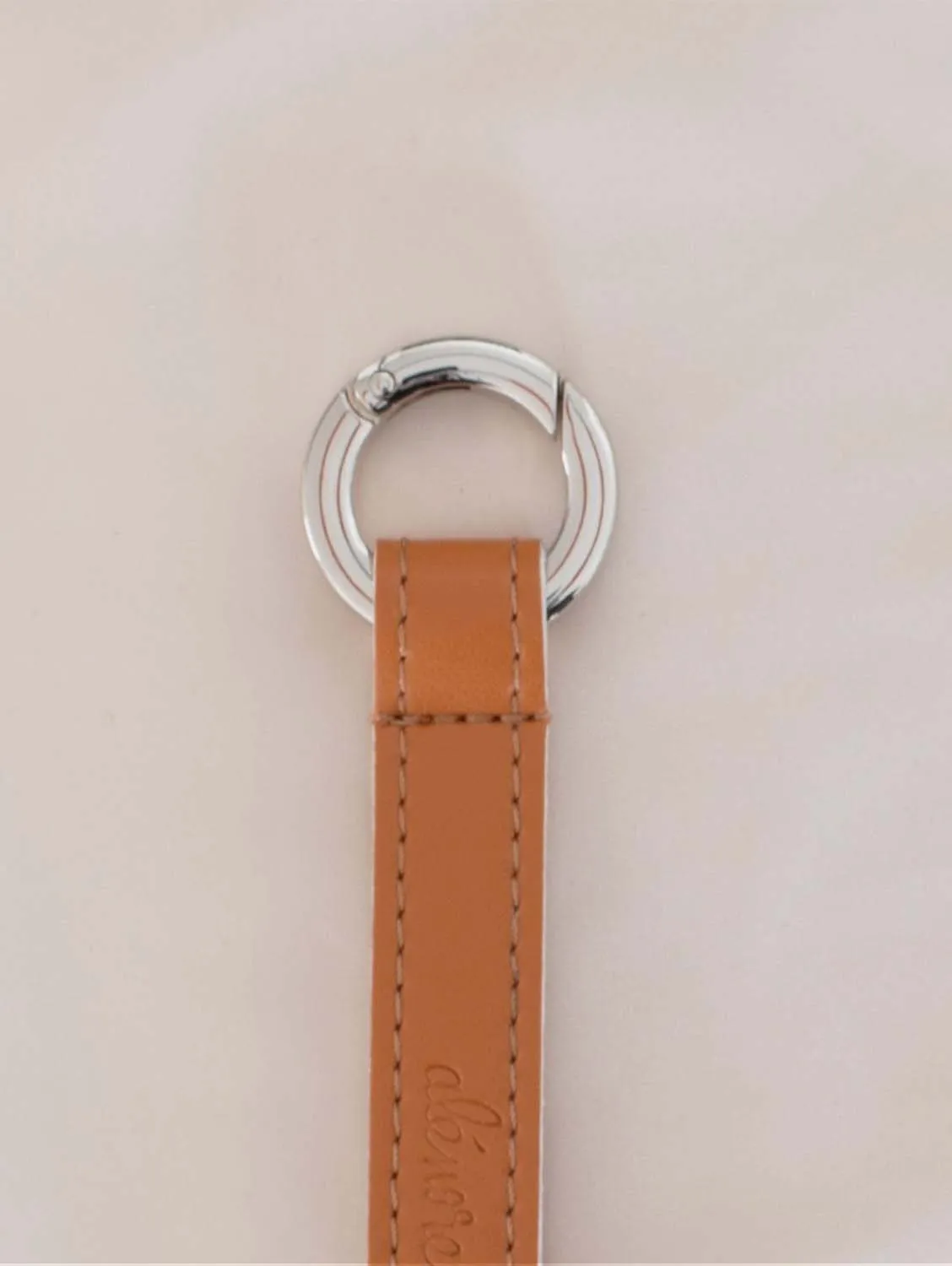 Ribbon Vegan Apple Leather Key Ring | Red & Nude