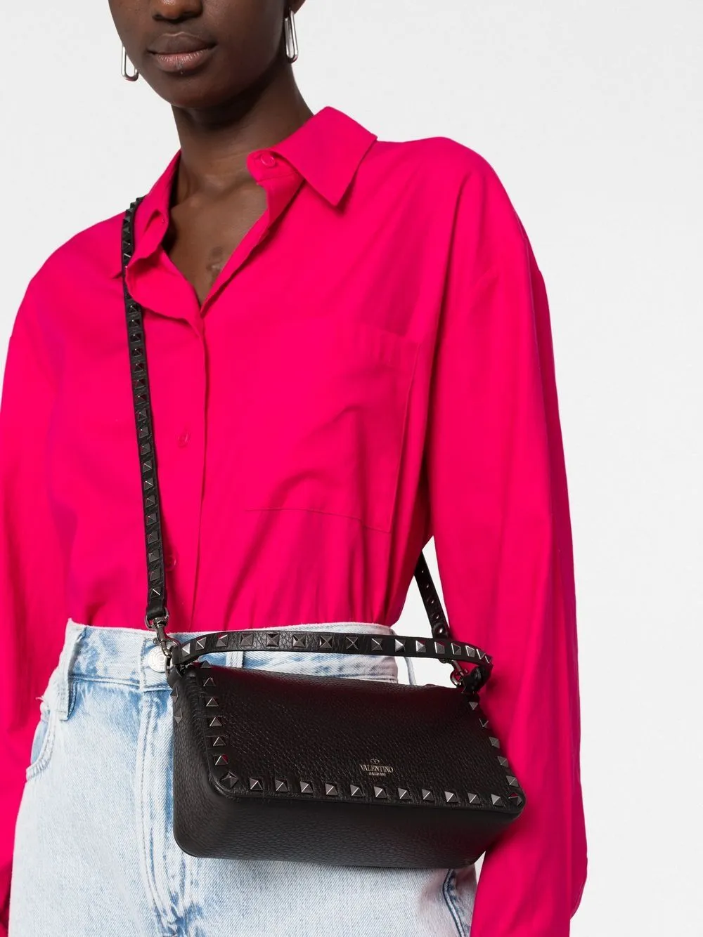 Rockstud small leather shoulder bag