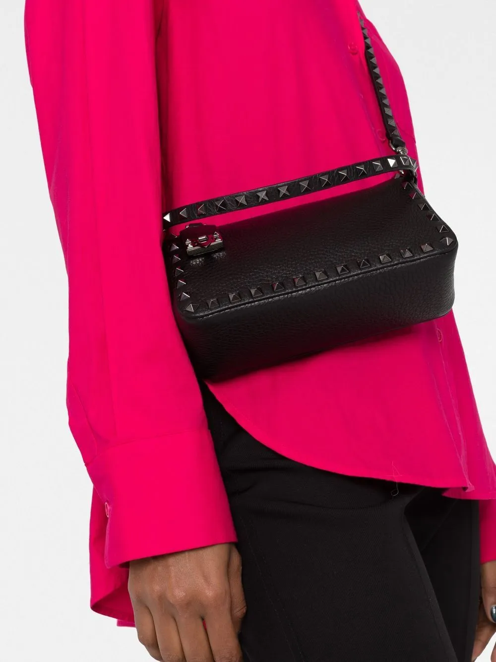 Rockstud small leather shoulder bag