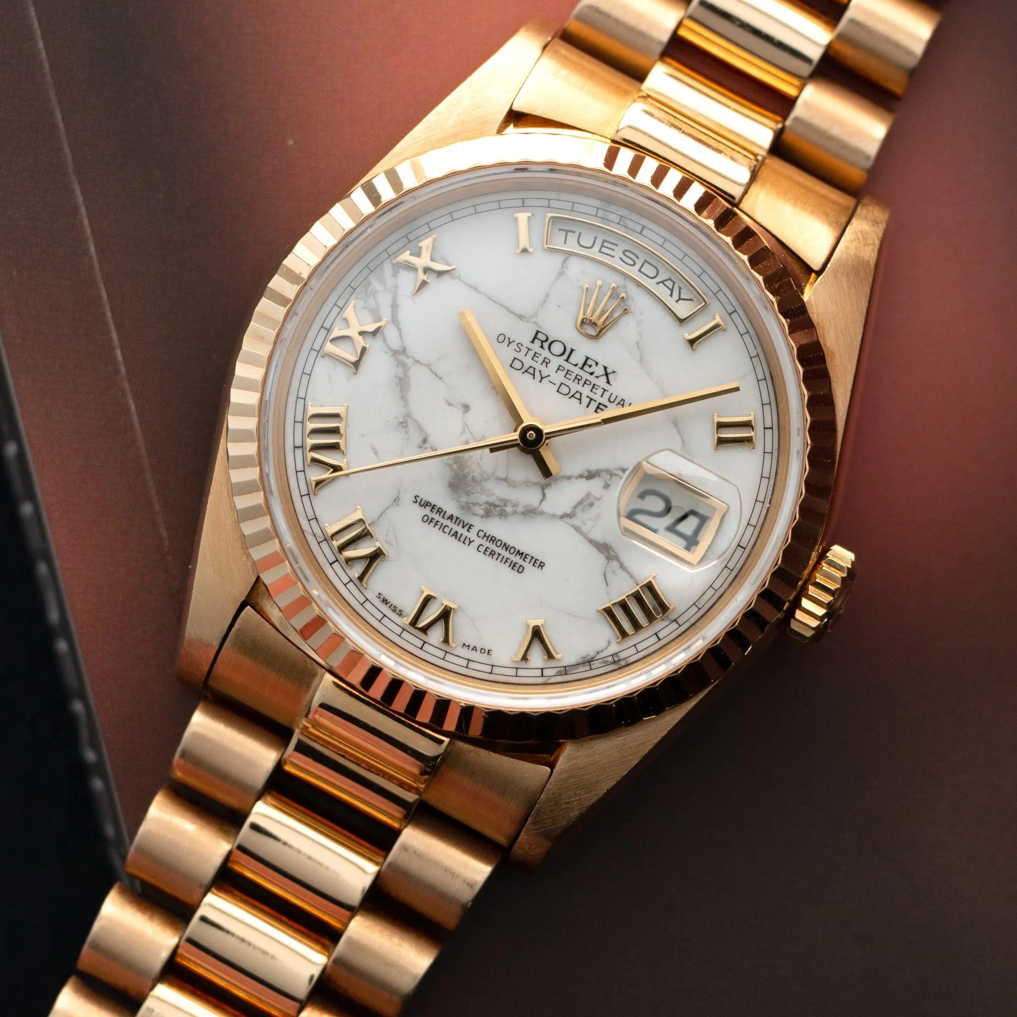 Rolex Yellow Gold Day-Date Howlite Watch Ref. 18238