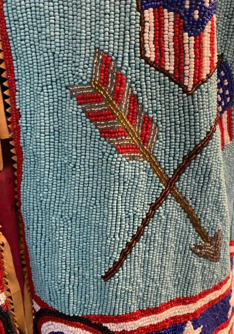 Ropa Hairston Roberson Beaded Vest American Indian Horse Stars Fringe