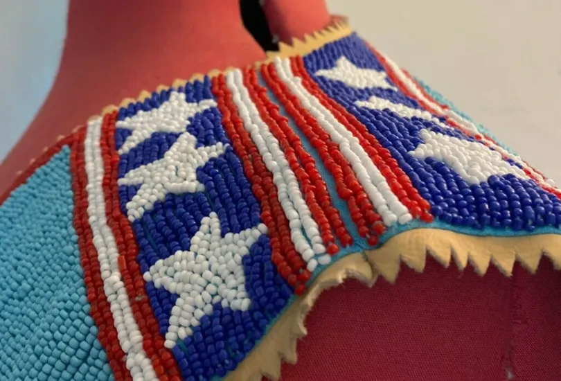 Ropa Hairston Roberson Beaded Vest American Indian Horse Stars Fringe